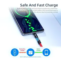 Кабель Essager Universal USB Type-A для USB Type-C 180 Rotate 3A 2 м Black (EXCT-WXA01) - мініатюра 5