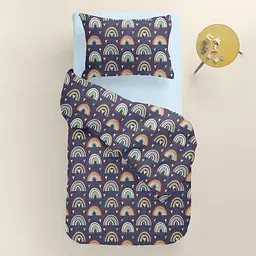 Дитяча постільна білизна в ліжечко RAINBOW CS10, синій (RainbowLoveDBlue_58LightBlue110x160_140) - мініатюра 2