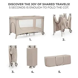 Ліжко-манеж Kinderkraft Joy 2 Beige (KLJOY02BEG00000) - мініатюра 2