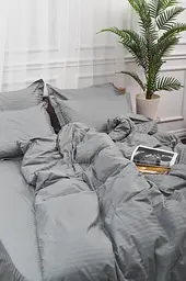 Комплект постільної білизни Moon&Star Satin Stripe Stripe Gray Дитячий 110x140 см наволочки 2x40x60 см - мініатюра 3