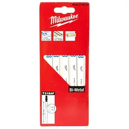 Полотна для лобзиків T318AF Bi-Metal MILWAUKEE, 105х1,2мм, (5шт), (універсальні)