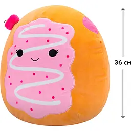 М'яка іграшка Squishmallows Вишневий Пончик Перл 36 см бежевий з рожевим (SQCR06742) - мініатюра 6