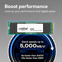 Накопичувач SSD Crucial m.2 NVMe 480GB E100 PCIe 4.0 (CT480E100SSD8) - мініатюра 3