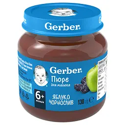 Пюре Gerber Яблуко і чорнослив 780 г (6 шт. х 130 г) - мініатюра 2