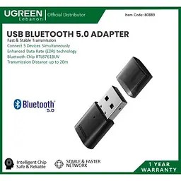Адаптер Ugreen CM390 Bluetooth 5.0 USB підтримує функцію Інтернету - мініатюра 5