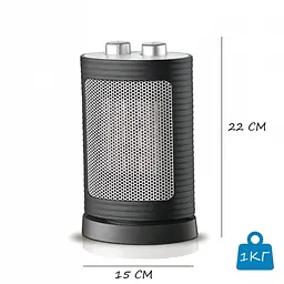 Тепловентилятор електричний підлоговий сірий дуйчик Domotec MS-5905 Ceramic 1500 Вт - мініатюра 4