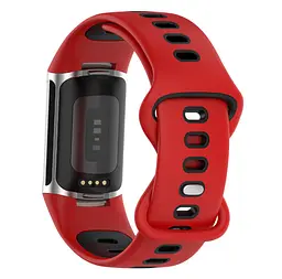Силіконовий ремінець Primolux Sport для фітнес браслета Fitbit Charge 5/Charge 6 Red Black/розмір М - мініатюра 4