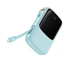 Зовнішній акумулятор Baseus Qpow Digital Display 10000 mAh 15 W iP Edition Blue PPQD050103 - мініатюра 2