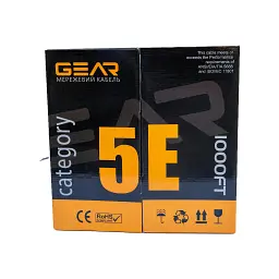 Кабель мережевий UTP 305м, cat.5e, CCA, 4*2*0,50, PVC, indoor, grey GEAR (GEC-UTPCCA050305) - мініатюра 3