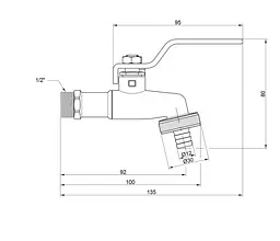 Кран кульовий для поливу Thermo Alliance Standart 1/2" З ручка-важіль SD140W15 - мініатюра 4