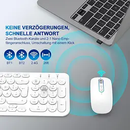 Комплект PINKCAT: бездротова клавіатура та миша Bluetooth/2.4G, акумуляторні - мініатюра 7