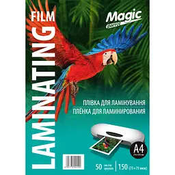 Плівка для ламінування Magic А4 глянець товщина 150 мкм 216х303 мм Прозорий 50 шт