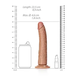 Фалоімітатор RealRock Slim Realistic 8" 22.5 см (тілесний) - мініатюра 2