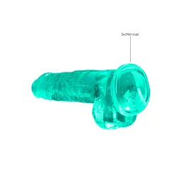 Фалоімітатор RealRock Crystal Clear 8" 21 см (зелений) - мініатюра 2