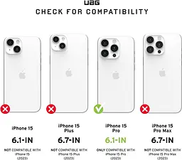 Чохол-накладка Urban Armor Gear Monarch Pro Magsafe для Apple iPhone 15 Pro Kevlar Black (114221113940) - мініатюра 6