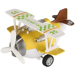 Літак металевий інерційний Same Toy Aircraft жовтий зі світлом і музикою SY8015Ut-1 - мініатюра 2