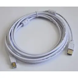 Кабель ATcom USB 2.0 AM/BM 5m 2ferrite white (10109) - мініатюра 2