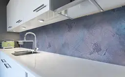 Кухонний фартух Happy Pocket Вінтажний блакитний бетон вініловий для кухні 65х250 см Текстури Сірий Z184286 - мініатюра 5