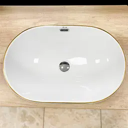 Умивальник VBI Gaeta white gold Edge врізний VBI-018032, Золотий - мініатюра 3