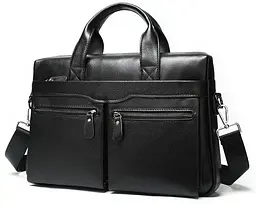 Чоловіча сумка для ноутбука й документів чорна SK N76955 Tiding Bag - мініатюра 6