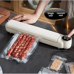Вакуумний пакувальник харчових продуктів + 10 пакетів, Vacuum Sealer LS-801, Білий - мініатюра 2