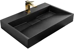 Умивальник Rea Goya 37x70 black mat (REA-U8802), Матова