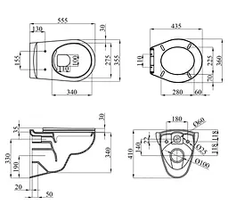 Унітаз підвісний безобідковий Kroner KRP - A534UF Rimless 410х355х555 мм, сидіння Slim Duroplast / Soft-close / Quick relase (CV031644) - мініатюра 11