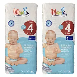 Дитячі підгузники Mamia Premium 4 Maxi (8-14 кг), 100 шт