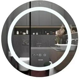 Дзеркало Mixxus PLAIN MC02-80 з LED Touch, Anti-fog, димером, регулюванням яскравості, годинником (MI6931)