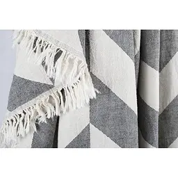 Плед-накидка Barine - Fishbone Throw Black білий з чорним 130х180 см - мініатюра 2
