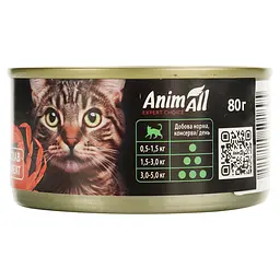  Вологий корм для котів AnimAll Duo Delice паштет з кроля зі шматочками краба 80 г - мініатюра 2