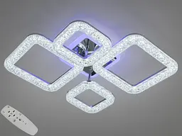 Люстра стельова LED Diasha 2205/2+2HR, 70W, 3200K-6000K, білий метал, сучасний стиль, з пультом, 3850 lm