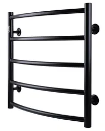 Водяна рушникосушка Unio LD W 500-500-5 BLK Драбинка Дуга чорна, Чорний матовий - мініатюра 2
