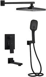 Душова система універсальна Qtap Gemini Black Matt прихованого монтажу QTGEM114BLM45703
