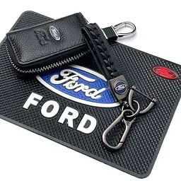 Автонабір №44 для Ford / килимок панелі / брелок з карабіном і чохол для автоключів з логотипом