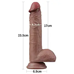 Фалоімітатор - Dual-Layered Silicone Cock 9" Brown #2 - мініатюра 3