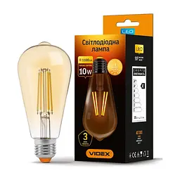 Лампочка Videx Filament ST64FA 10W E27 2200K бронза (VL-ST64FA-10272)
