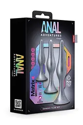 Набір анальних пробок срібний,Anal Adventures Matrix Genesis Plug Kit - мініатюра 5