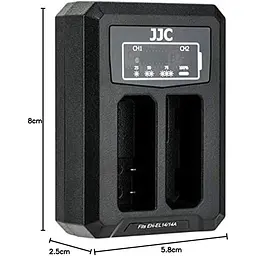 Подвійний зарядний пристрій JJC DCH-ENEL14A USB Nikon EN-EL14/EN-EL14A Для JJC B-ENEL14/B-ENEL14A - мініатюра 7
