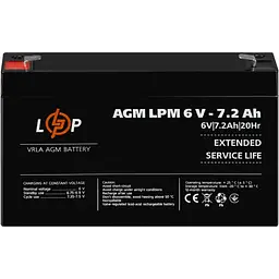 Акумулятор LogicPower AGM 6V (6V/7.2Ah/43.2Wh) (3859) [109176] - мініатюра 3