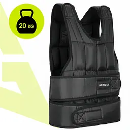 Жилет-обважнювач для тренувань Actiget 20 кг зі змінною вагою ACT0123 Black - мініатюра 4