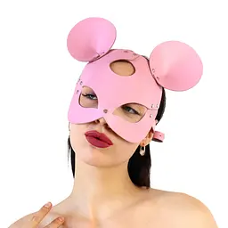 Шкіряна маска мишки Art of Sex - Mouse Mask, колір Рожевий - мініатюра 1