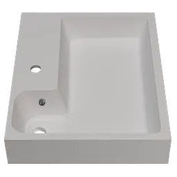 Раковина матова над пральною машиною Amidicon Breeze 50 600x500 з литого каменю BREEZE_50_MAT, Білий матовий - мініатюра 3