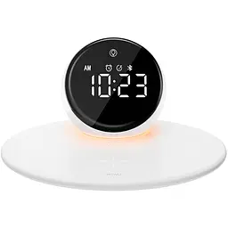 Бездротовий зарядний пристрій Wiwu Wi-W017 Night Light Clock Bluetooth Speaker White [99536] - мініатюра 2