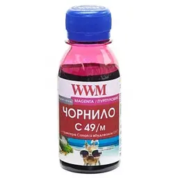 Чорнило WWM GI-490M для Canon Pixma G1400/2400/3400 100г Magenta водорозчинне (C49/M-2)