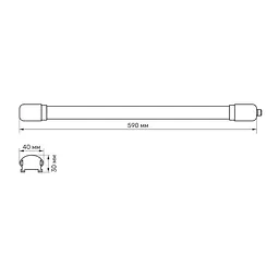 Світильник лінійний Titanum LED IP65 18W 6500K 0.6 м (TL-BNW-18066) - мініатюра 3