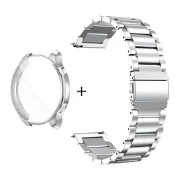 Комплект Tamister для годинника Amazfit GTR4 сріблястий (чохол + ремінець Rolex design 22 мм) - мініатюра 2