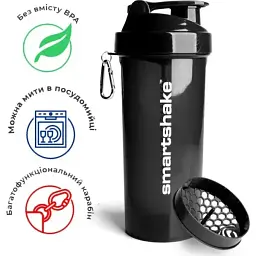 Шейкер спортивний Smart Shake Glossy Black Lite 1 л - мініатюра 2