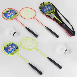 Бадмінтон TK Sport 2 ракетки + воланчик EVA у чохлі в асортименті - мініатюра 2