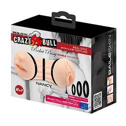 Двосторонній мастурбатор Crazy Bull Nancy (тілесний) - мініатюра 8